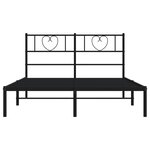 vidaXL Cadre de lit métal sans matelas avec tête de lit noir 120x200cm