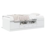 vidaXL Lit de jour avec tiroirs sans matelas blanc 75x190 cm