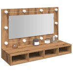 vidaXL Armoire à miroir avec LED Chêne artisanal 90x31 5x62 cm