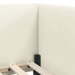 vidaXL Cadre de lit d'angle Crème 90 cm x 190 cm tissu