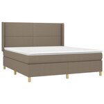 vidaXL Sommier à lattes de lit matelas et LED Taupe 160x200 cm Tissu