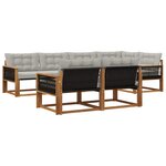 vidaXL Ensemble de canapés d'extérieur 7 pc Naturel et gris clair