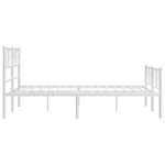 vidaXL Cadre de lit métal sans matelas et pied de lit blanc 160x200 cm