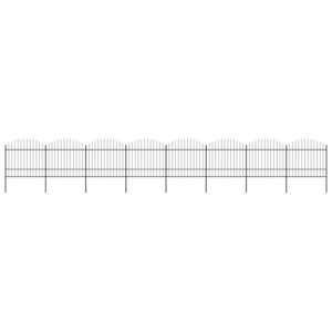 vidaXL Clôture de jardin à dessus en lance Acier (1 5-1 75)x13 6m Noir