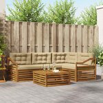 vidaXL Ensemble de canapés d'extérieur 5 pc Naturel et Beige