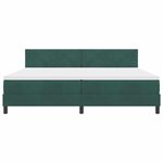 vidaXL Lit à ressorts avec matelas Vert foncé 200 x 200 cm Velours