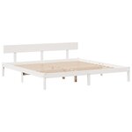 vidaXL Lit bibliothèque sans matelas blanc 200x200 cm bois pin massif