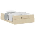 vidaXL Cadre de lit avec matelas avec matelas 2 Pièces Crème tissu