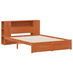 vidaXL Cadre de lit avec tête de lit de rangement Cire marron
