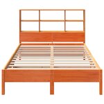 vidaXL Lit bibliothèque sans matelas cire marron 120x200 cm pin massif