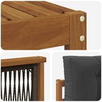 vidaXL Ensemble de canapés d'extérieur 4 pc Naturel et Anthracite