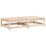 vidaXL Repose-pieds de jardin avec coussins lot de 2 bois pin massif