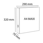 Classeur Rembordé Pvc 4 Anneaux En D De 50mm En 3ème De Couverture - A4 Maxi - Noir - X 10 - Exacompta