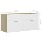 vidaXL Armoire d'évier Blanc et chêne sonoma Bois d’ingénierie