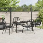 vidaXL Ensemble de salle à manger de jardin 5 pièces en poly rotin noir