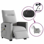 vidaXL Fauteuil inclinable de massage électrique gris nuage tissu