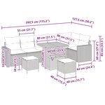 vidaXL Ensemble de canapé de jardin 9 Pièces Beige polyrotin