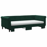 vidaXL Lit de jour avec gigogne et matelas vert foncé 90x200cm velours
