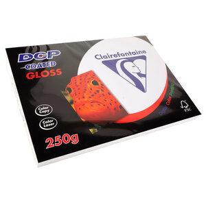 Ramette 125 Feuilles Papier DCP 250g A3 420x297 mm Certifié FSC Couché Brillant Blanc CLAIREFONTAINE