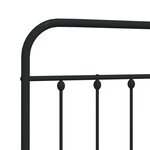 vidaXL Tête de lit métal noir 80 cm