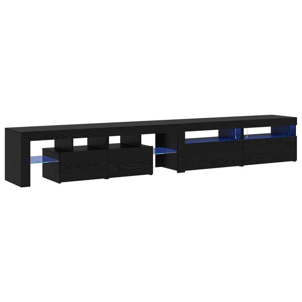 vidaXL Meuble TV 3 Pièces Chêne noir 260 x 37 x 40 cm Bois d'ingénierie