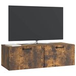 vidaXL Meuble TV mural Chêne fumé 98 x 41 x 30 cm Bois d'ingénierie