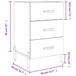 vidaXL Table de chevet sonoma gris 40x40x66 cm bois d'ingénierie