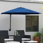 vidaXL Parasol de jardin Bleu et Noir 248 x 248 x 148 cm