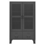 vidaXL Coffre de rangement industriel Anthracite 70x40x115 cm Métal