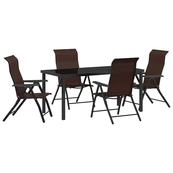 vidaXL Ensemble de salle à manger pour jardin 5 Pièces Marron