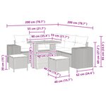 Ensemble de Canapés de Jardin vidaXL 8 Pièces avec Coussins Noir Rattan Poly Acacia