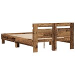 vidaXL Cadre de Lit en Bois d'Ingénierie Bois Vieilli 135 x 190 cm Durable