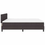vidaXL Lit boxspring avec matelas Marron foncé 180 x 200 cm tissu
