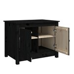 vidaXL Table basse Noir 71x49x55 cm Bois massif de pin