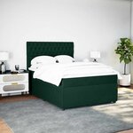 vidaXL Sommier à lattes de lit et matelas Vert foncé 140x200cm Velours