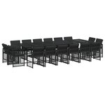 vidaXL Ensemble à manger de jardin 17 Pièces coussins noir résine tressée