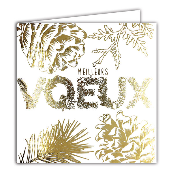 Carte Meilleurs Vœux avec Enveloppe Blanche 15x15cm