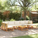 vidaXL Salon de jardin avec coussins 8 Pièces bois massif d'acacia