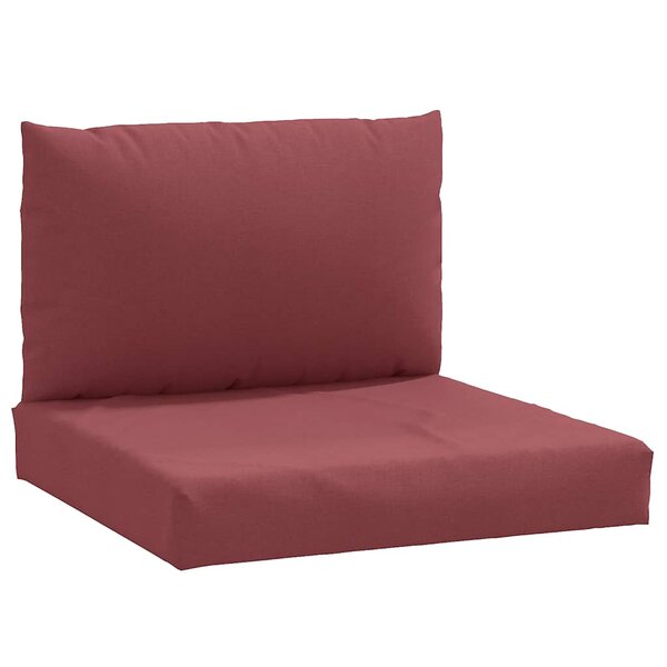 vidaXL Coussins de palette lot de 2 rouge bordeaux mélangé tissu