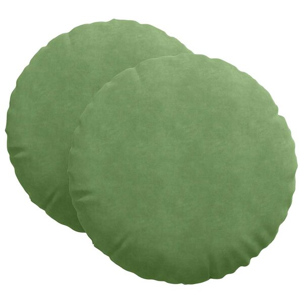 vidaXL Coussins de siège 2 Pièces Vert clair Ø 40 x 13 cm Velours