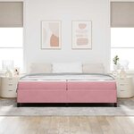 vidaXL Cadre de lit avec matelas Rose et blanc 200 x 200 cm Velours