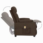 vidaXL Fauteuil de massage Marron foncé Tissu