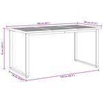 vidaXL Table de jardin pour repas Gris 160 x 80 x 75 cm