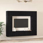 vidaXL Ensemble meuble TV 8 Pièces Chêne noir Bois d'ingénierie