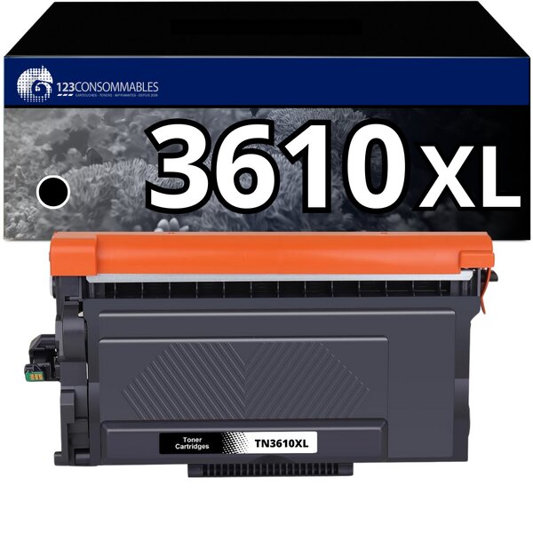 123CONSOMMABLES - TN-3610XL Toner Compatible avec Brother TN3610 XL HL-L6410DN MFC-L6910DN
