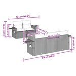 vidaXL Salon de jardin 6 Pièces avec coussins noir résine tressée