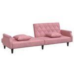 vidaXL Canapé-lit avec accoudoirs rose velours