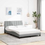 vidaXL Cadre de lit sans matelas gris clair 140x200 cm tissu