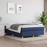 vidaXL Cadre de lit Bleu 140x190 cm Tissu