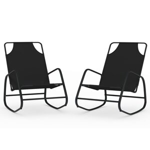 vidaXL Chaises longues à bascule 2 Pièces Noir Acier et textilène